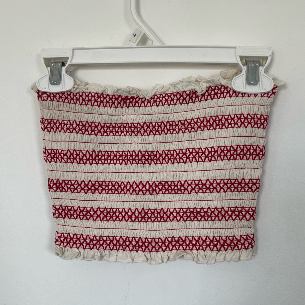 ABERCROMBIE VINTAGE STRAPLESS RUCHED BANDEAU CROPPED TUBE TOP
